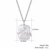 Couple Embrace Necklace Fashion Square Gold Silver Hands Together Pendant Jewelry