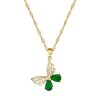 Hollow Butterfly Necklace And Earrings Suite Light Luxury Micro-inlaid Personality