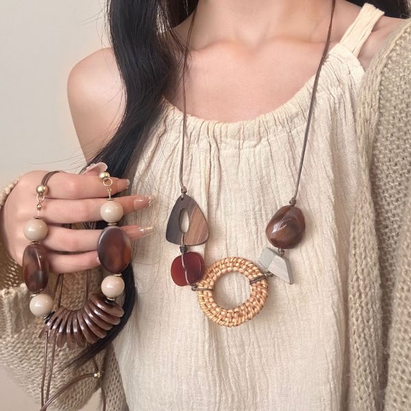 Long Shaped Original Hand-woven Pendant Necklace