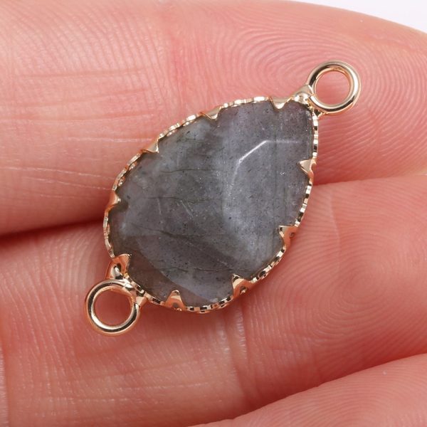 Drop Shaped Faceted Natural Stone Connector