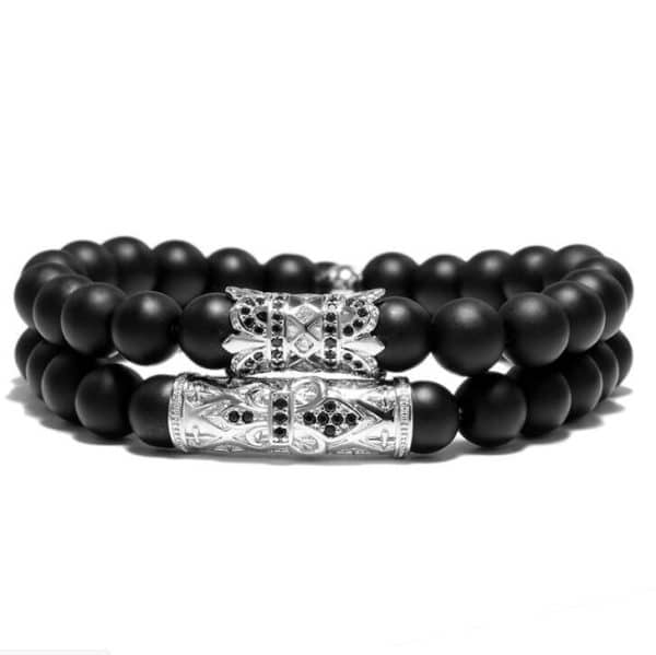 8MM Scrub Stone Bead Bracelet