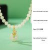Natural Hetian Jade Necklace Women's S925 Sterling Silver Carnation Pendant