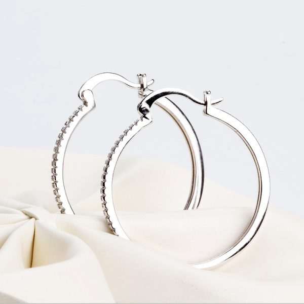 Large Circle Inlaid Zircon Earrings Women Exaggerated
