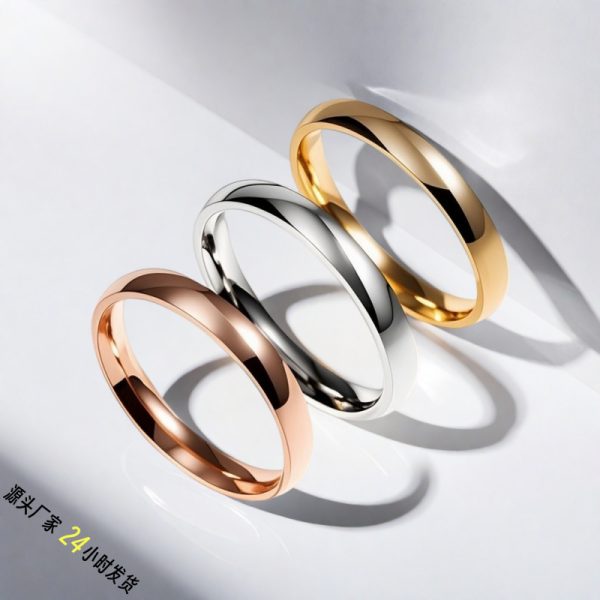 Women's Korean-style Elegant 3mm Simple Bracelet Arc Titanium Steel Ring