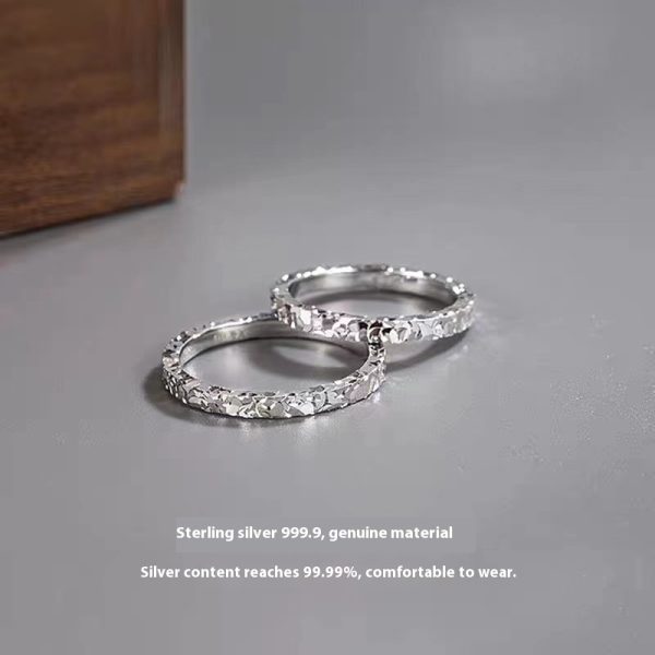 Women's Three-sided Crushed Ice Closed Ring
