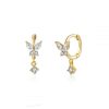 S925 Silver Needle Set Zircon Butterfly Earrings