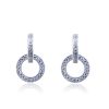 Women's Temperament Wild Silver Needle Inlaid Zircon Circle Earrings