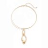 European And American Simple Minority Fashion Golden Versatile Advanced Glossy Spring Open Necklace