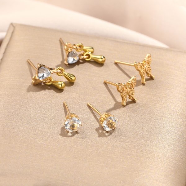 Special-interest Design Women's Cute Liquid Butterfly Earrings 6-piece Set