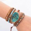 Natural Ocean Stone Leather Multi-layer Bracelet Simple