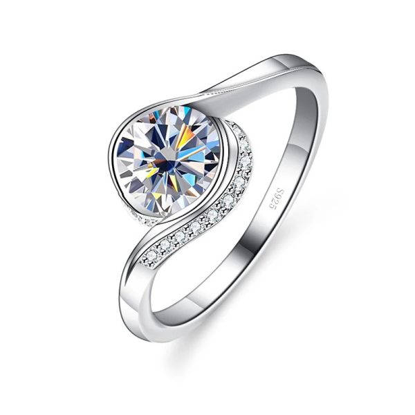 Moissanite Ring S925 Women's Sterling Silver