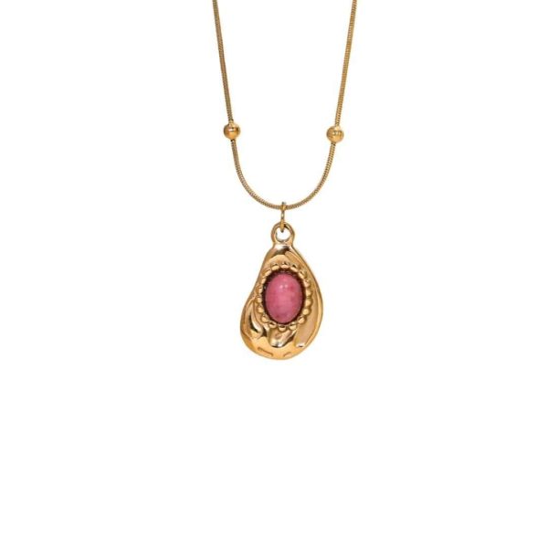 938fc062-d397-4b17-9fd0-4ecbd038ef6a_trans.jpeg Rhodochrosite 18K Gold Titanium Steel Necklace Women's Fashion All-match High Sense