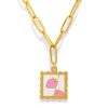 Fruit Plant Jade Necklace Pendant Gold Plated Color Retention 18K
