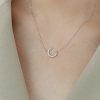 Women's Crescent Zircon S925 Sterling Silver Necklace