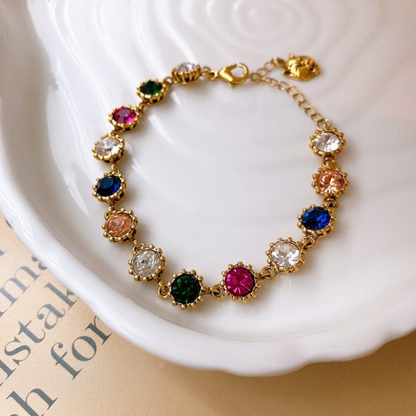 Zircon Micro Inlaid Bracelet Light Luxury Retro Temperament