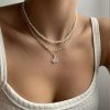 Exquisite Butterfly Multi-layer Pearl Pendant Necklace Set Women Shining Temperament Girlfriend Party Gift Fashion Jewelry