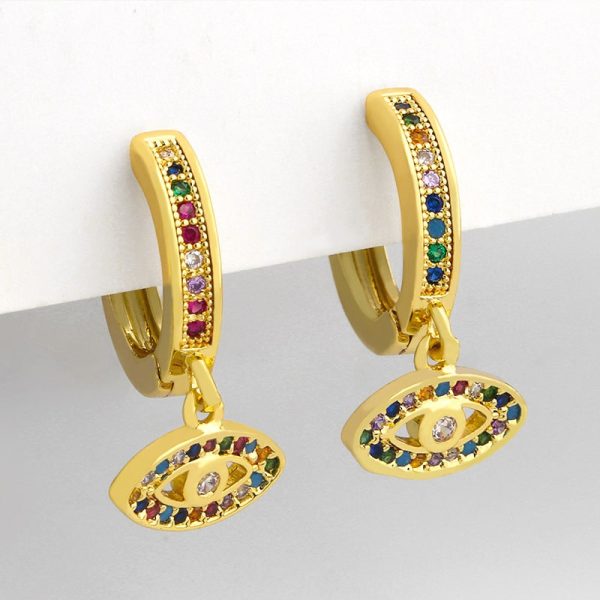 New Fashion Brass Micro Set Zircon Earrings