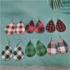Duplex Printing Drop-shaped Leather Earrings