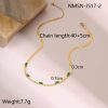 RETRO Geometric Square Zircon Necklace Stainless Steel Necklace Chain Like Flat Snake