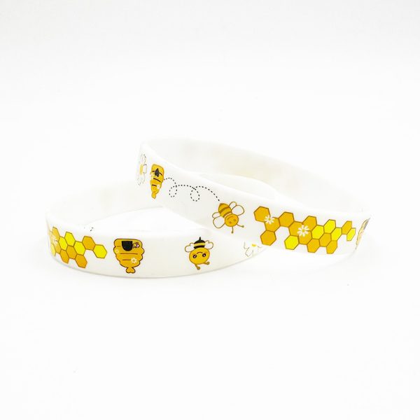 Little Bee Color Printing Cute Cartoon Pattern Silicone Bracelet