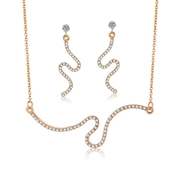 Snake-shaped Jewelry Set Alloy Inlay