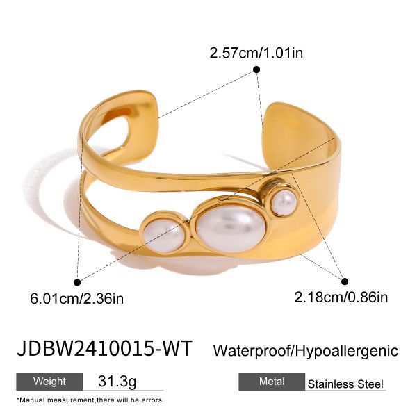 Natural Stone Open Bracelet Titanium Steel Hand Jewelry