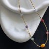 Color Agate Light Luxury Minority Advanced Sense Natural Stone Necklace