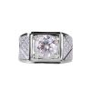 Triangle Diamond-studded Ring Gold Two-tone Elegant Three-dimensional Ring