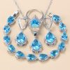 9576e81f-2eae-4b88-9d5d-a36c1e0f0ac6.jpg Gem-inlaid Pendant Earrings Necklace And Four-piece Ring Set Pack