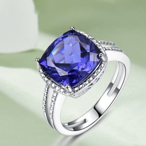 925 Sterling Silver Ring Luxury Tanzanite Women