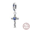 925 Sterling Silver Charm Vintage Cross Celtic Knot Crystal XINGX Bead Pendant