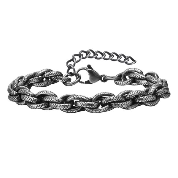 Twist Bracelet Vintage Old Made Male Gray Ornament