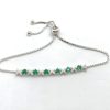 Elegant Egg-shaped S925 Silver Cultivation Emerald Bracelet