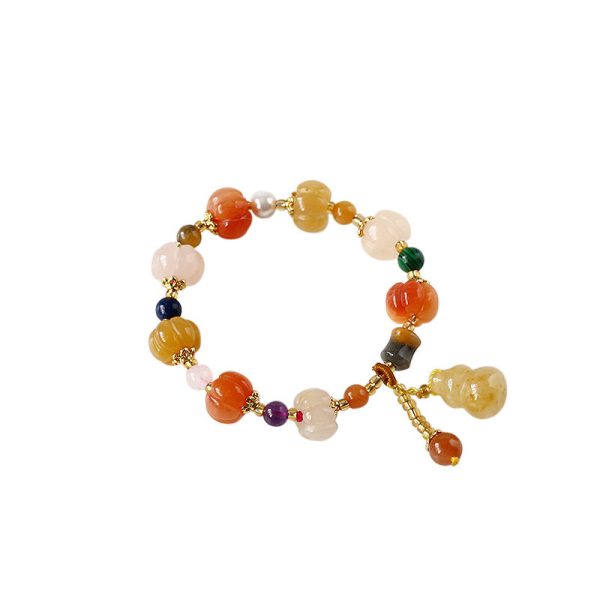 Natural Xinjiang Pumpkin Beads Bracelet Couple Retro Ethnic