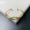 Love Knotted Brass Bracelet Design Light Luxury Opening