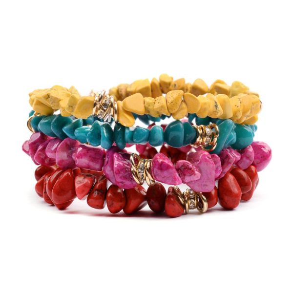 European And American Natural Stone Beaded Bracelet For Women