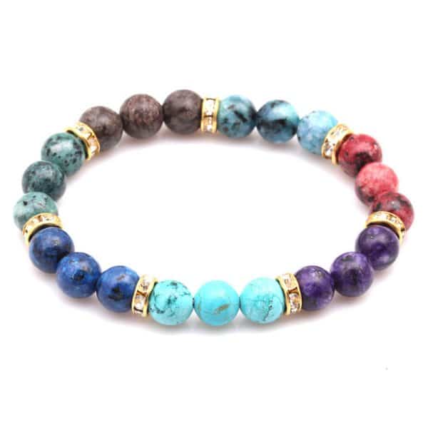 Seven-color Beaded Stone Bracelet Bracelet Hemp Point Stone Beaded Bracelet