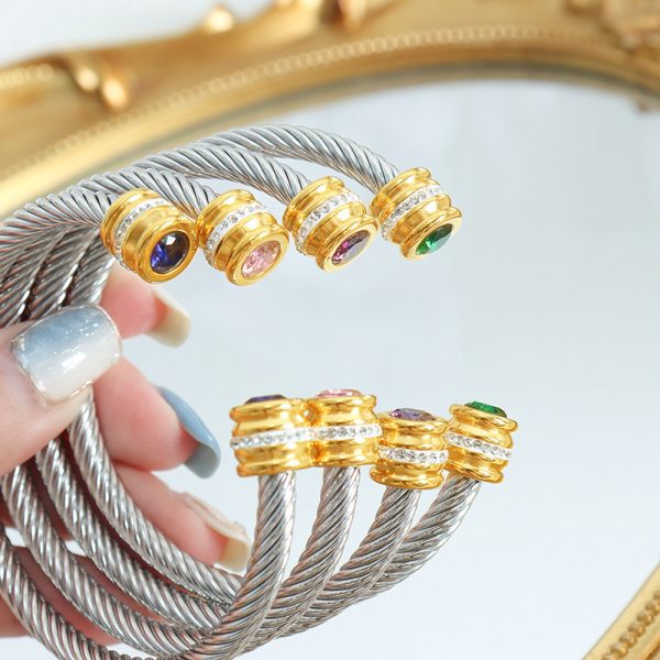 Titanium Steel Inlaid Twelve-color Zircon Bracelet