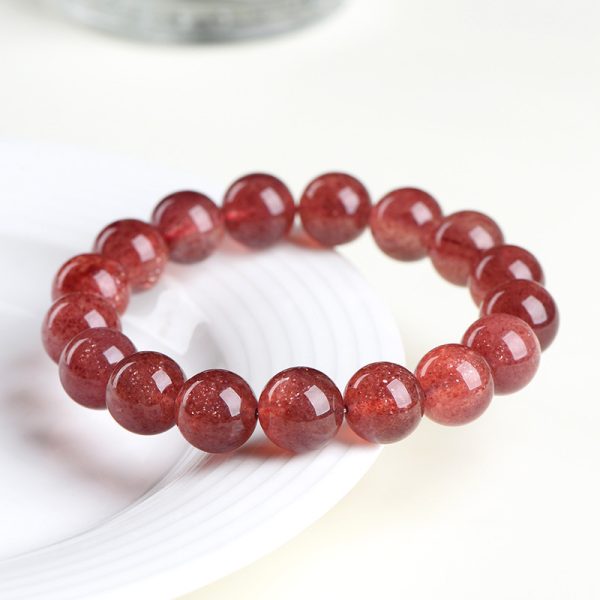 Natural Starlight Cherry Red Strawberry Quartz Bracelet