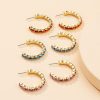 Geometric C- Word Vintage Circle Earrings