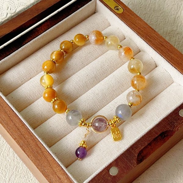 Golden Tigerite Yellow Tower Crystal Design Bracelet For Women