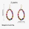 Retro Circle Mixed Color Semi-precious Stones Earrings