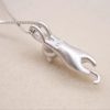 Cute Sandblasted Cat Sterling Silver Necklace Set
