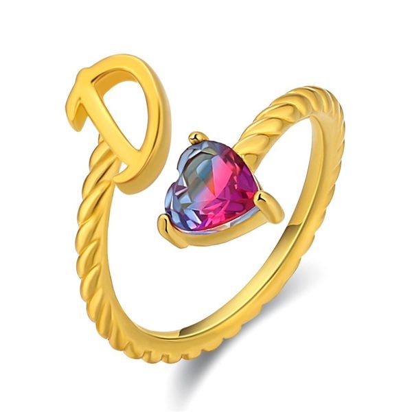 Creative Fashion Letter Love Heart-shaped Ring