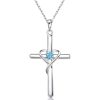 S925 Sterling Silver Cross Frame Pendant Clavicle Chain