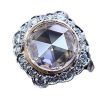 Rose Gold Two-tone Ring Alloy Inlaid Moissanite Women's Hand Jewelry