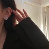 Ladies Heart Purple Peach Heart Water Diamond Earrings Necklace Jewelry Set