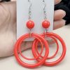 High Sense Hollow Out Stitching Circle Ear Rings Female