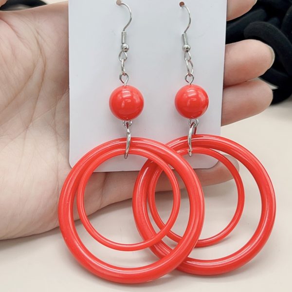 High Sense Hollow Out Stitching Circle Ear Rings Female
