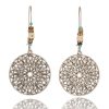 Drop-shaped alloy pendant earrings